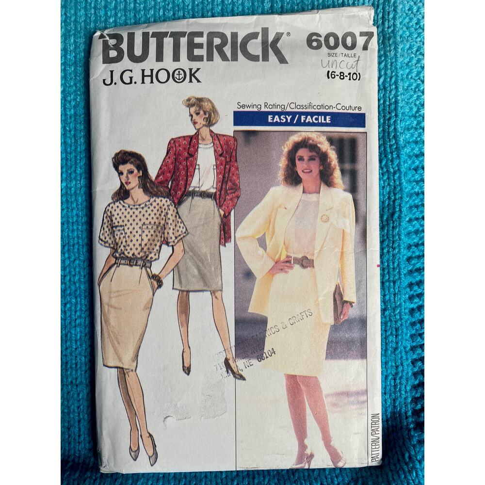 Butterick Sewing pattern 6007 suit blazer skirt sz 6 8 10